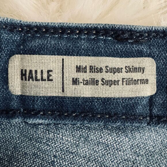 True Religion Halle Mid Rise Super Skinny Jeans 29 (31x30) Blue Stretch Womens - Picture 5 of 10